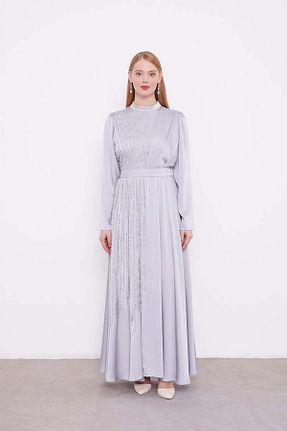 لباس حجاب طوسی زنانه رگولار Levidor - کد 887910757