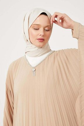 لباس حجاب قهوه ای زنانه 3/4 Boy Levidor - کد 887635766