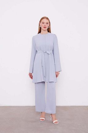 ست بالاتنه و پائین تنه حجاب طوسی زنانه اورسایز Levidor - کد 887637159