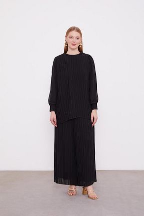 ست بالاتنه و پائین تنه حجاب مشکی زنانه رگولار Levidor - کد 887641939