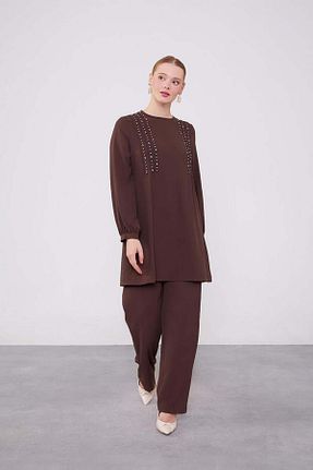 ست بالاتنه و پائین تنه حجاب سرمه ای اورسایز Levidor - کد 887636900