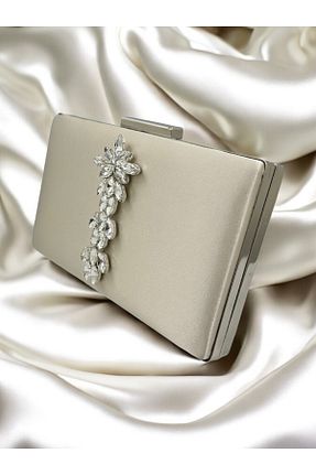کیف مجلسی بژ زنانه پارچه ای Wedding Fashion - کد 887671460
