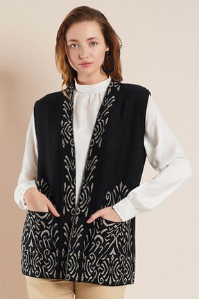 جلیقه مشکی زنانه رگولار Uludağ Triko - کد 52913642