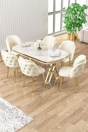 ست میز ناهارخوری سفید Canisa - کد 806573179