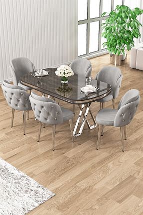 ست میز ناهارخوری مشکی Canisa - کد 807437381