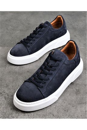 کفش اسنیکر سرمه ای مردانه چرم اصل BAGSSHOES - کد 887694298