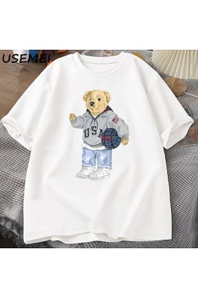 تیشرت سفید مردانه اورسایز Drippy - کد 887689184