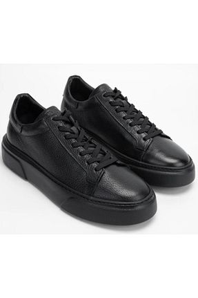 کفش اسنیکر مشکی مردانه چرم اصل BAGSSHOES - کد 887693938