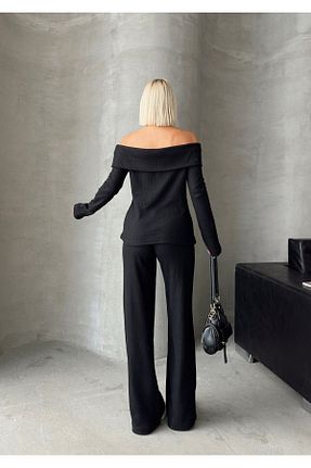 ست بالاتنه و پائین تنه مشکی زنانه بافتنی MODA - کد 872296034