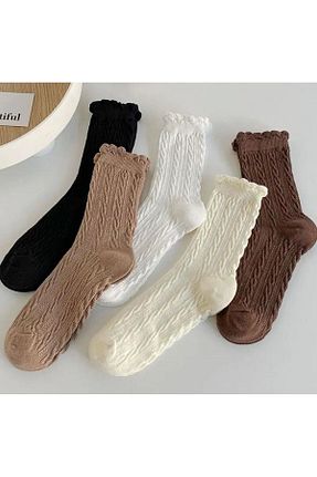 جوراب قهوه ای زنانه پنبه ای HANKARAYEL - کد 839358722