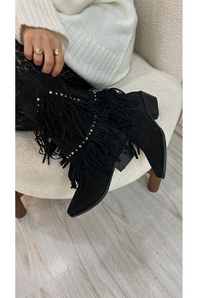 چکمه مشکی زنانه چرم خالص by emine eren emotion shoes - کد 887727350