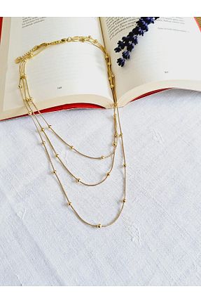 گردنبند استیل ( فولاد ) طلائی زنانه استیل (فولاد) GLY ÇLKBİJUTERİ - کد 887731749