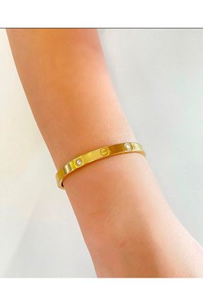 دستبند استیل (فولاد) زرد زنانه استیل (فولاد) jewerlryword - کد 887756664