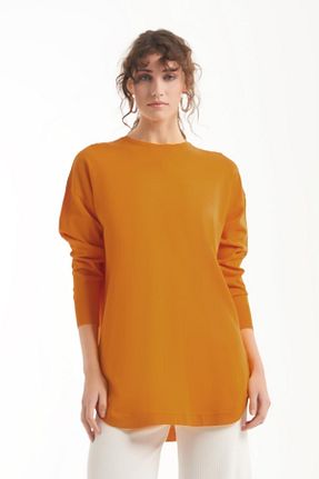 تونیک حجاب نارنجی زنانه مخلوط پلی استر Nuss - کد 855988472