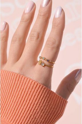 انگشتر جواهر رنگی زنانه زیرکن Sacce Scarves&Accessories - کد 276501571