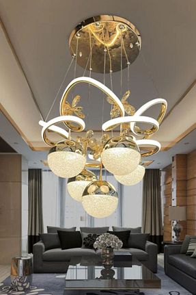 لوستر زرد آلومینیوم lüx aydınlatma - کد 880189936