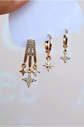 گوشواره جواهر رنگی زیرکن Sacce Scarves&Accessories - کد 331364446