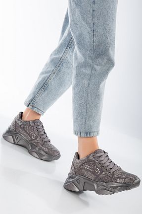 کفش اسنیکر طوسی زنانه بند دار TAYYAR SHOES - کد 887789216