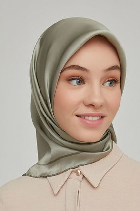 روسری سبز کرپ ساتن ابریشم Armine - کد 887790121