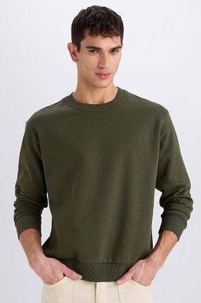 سوئیشرت خاکی مردانه ساده Defacto - کد 887805230