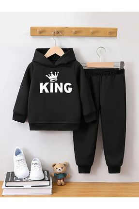 ست بالاتنه و پائین تنه مشکی بچه گانه بافتنی Little Wears - کد 888639194