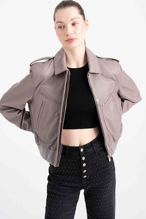کت قهوه ای زنانه Bomber Lebeni - کد 887027894