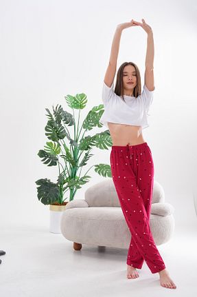 پائین تنه راحتی زرشکی زنانه بامبو Arvin Pijama - کد 887846242