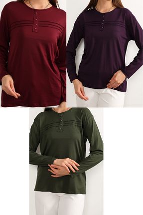 بلوز زرشکی زنانه ساده ziend fashion - کد 887900162