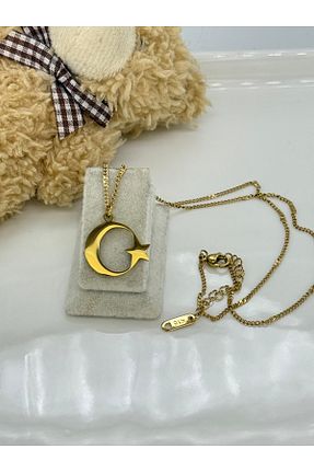 گردنبند استیل ( فولاد ) طلائی زنانه استیل ضد زنگ ilvesa shop - کد 887899362