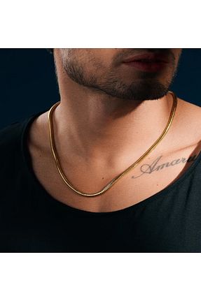 گردنبند استیل ( فولاد ) زرد زنانه استیل (فولاد) mehbek - کد 887902349