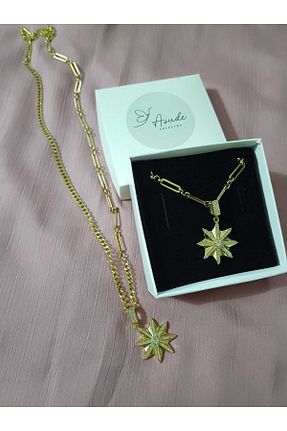 گردنبند استیل ( فولاد ) زرد زنانه استیل (فولاد) ASUDE TESETTÜR - کد 887967523