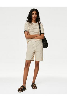 شلوارک و برمودا بژ زنانه رگولار Marks & Spencer - کد 827870365