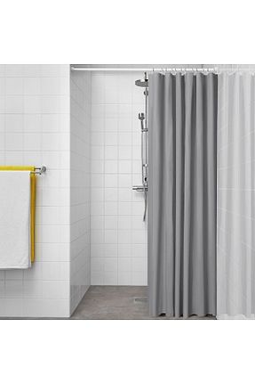 پرده حمام طوسی 1 IKEA - کد 681360839