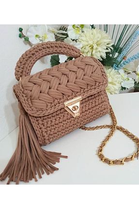 کیف دستی قهوه ای ابعاد کوچک Handmade - کد 888032329