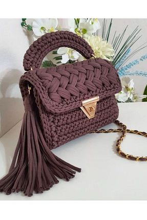 کیف دستی قهوه ای ابعاد کوچک Handmade - کد 888032345
