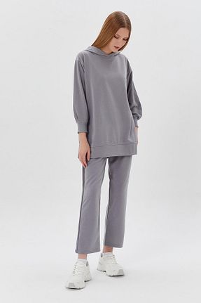 ست بالاتنه و پائین تنه طوسی زنانه بافتنی Shopping Shop - کد 888378857