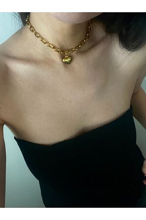 گردنبند استیل ( فولاد ) زرد استیل (فولاد) Hoop jewelery - کد 888061252