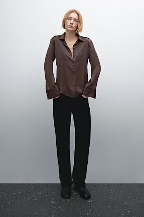 پیراهن زرشکی زنانه رگولار Massimo Dutti - کد 888111257