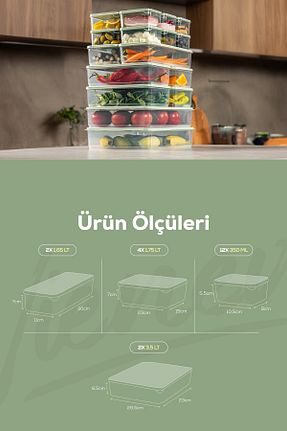 ظرف نگهداری سبز پلاستیک Vienev - کد 830209092
