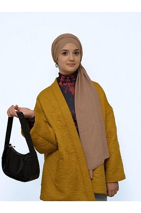 شال بژ زنانه کرپ KK Foulard & Scarf - کد 888118270