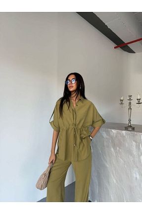 ست بالاتنه و پائین تنه خاکی زنانه بافتنی jennyfer garment - کد 888638539
