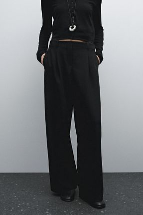 شلوار مشکی زنانه پلی استر Massimo Dutti - کد 888123190