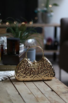 کیف مجلسی طلائی زنانه فلزی Moom Bag - کد 888147084