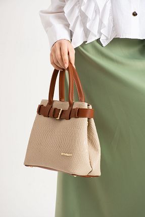 کیف دوشی بژ زنانه چرم مصنوعی unique crane bags - کد 888140757