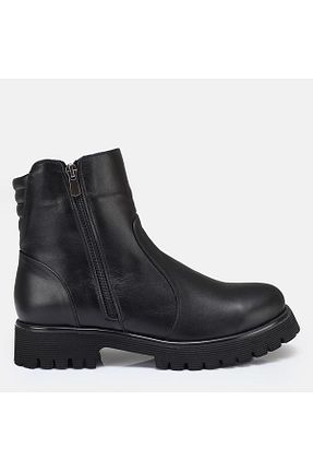بوت / نیم بوت مشکی زنانه چرم خالص 37Numara - کد 886556478