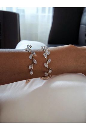 دستبند جواهر سفید زنانه فلزی Enanice - کد 888141845