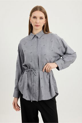 پیراهن سرمه ای زنانه Relaxed Birgül Bektaş - کد 888143485