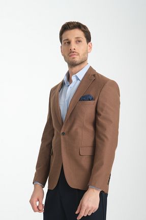 کت بلیزر قهوه ای مردانه پلی ویسکون Frappoli - کد 887681389