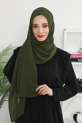 شال خاکی زنانه شیفون Aisha