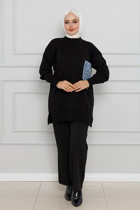 ست بالاتنه و پائین تنه حجاب مشکی زنانه اورسایز Sevitli - کد 888147873